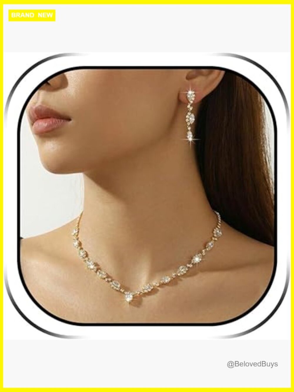 Elegant Rhinestone Choker and Earring Set for Women